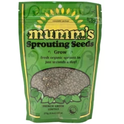 Organic French Green Lentil Sprouting Seeds (9.7 Oz)