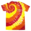 Peaceful Valley's Organic T Shirt Tie Dye Red/Orange/Yellow (XX-Large)