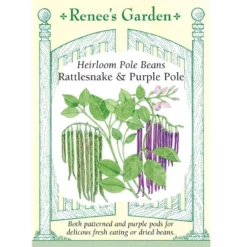 Renee's Garden Bean Pole Rattlesnake Ice & Purple Pod (Heirloom)