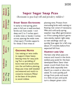 Renee's Garden Pea Snap Super Sugar -Grow Organic Sales Shop snv4045 pb