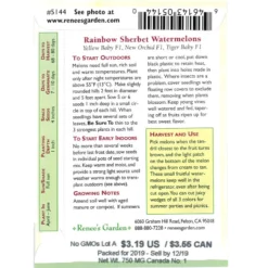 Renee's Garden Watermelon Trio Rainbow Sherbet -Grow Organic Sales Shop snv4108 web back